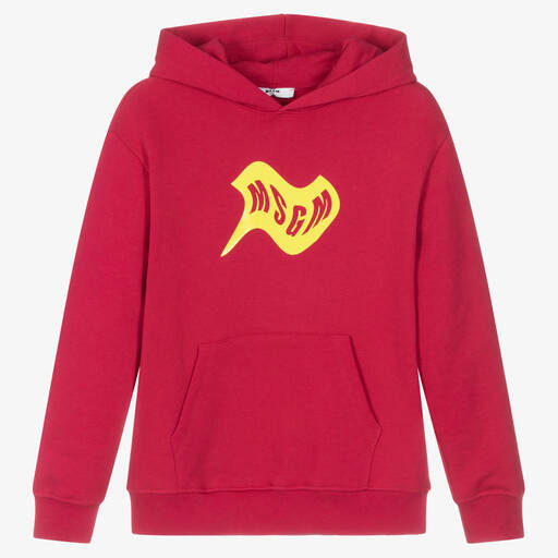 MSGM-Teen Girls Deep Pink Cotton Hoodie | Childrensalon Outlet