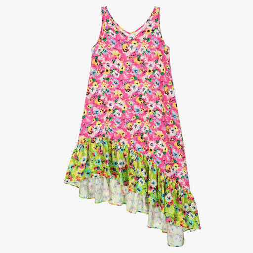 MSGM-Teen Girls Pink Asymmetric Dress | Childrensalon Outlet
