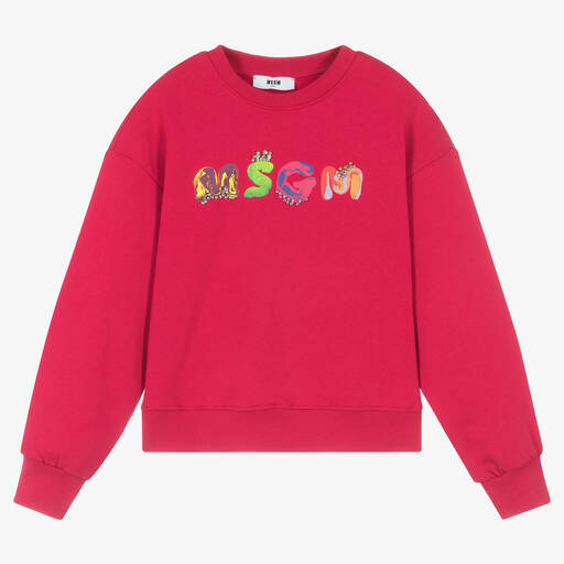 MSGM-Teen Girls Pink Cotton Jewel Sweatshirt | Childrensalon Outlet