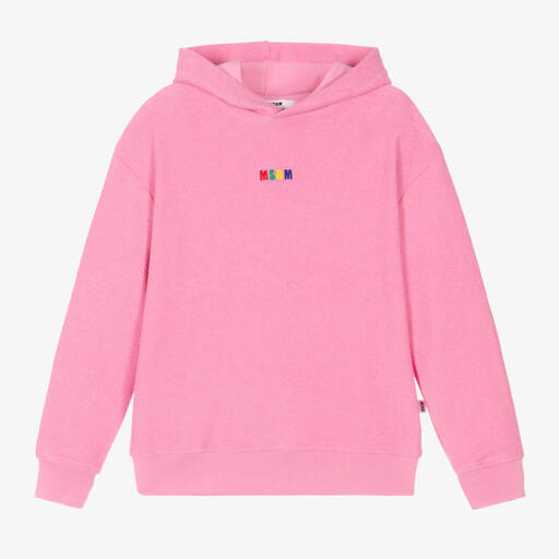 MSGM-Teen Girls Pink Cotton Logo Hoodie | Childrensalon Outlet