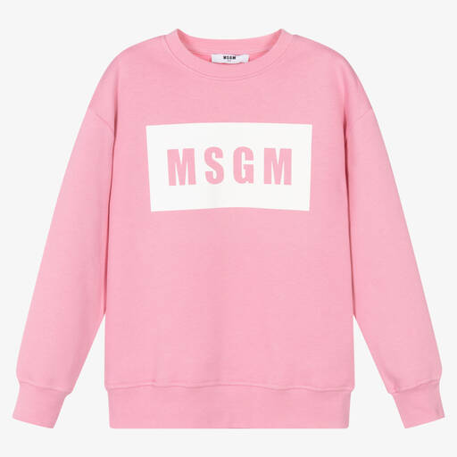 MSGM-Rosa Teen Baumwoll-Sweatshirt | Childrensalon Outlet
