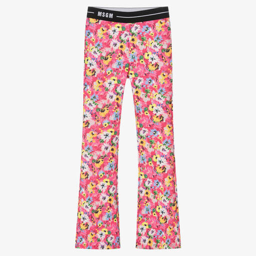 MSGM-ليغنغز فلير تينز بناتي لون زهري بطبعة ورود | Childrensalon Outlet