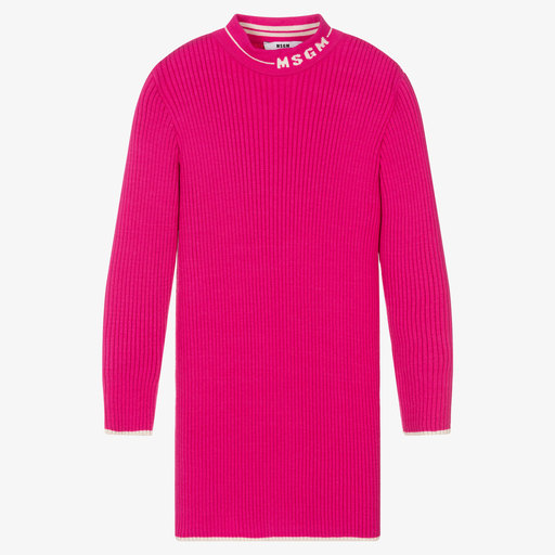 MSGM-Teen Girls Pink Knitted Dress | Childrensalon Outlet