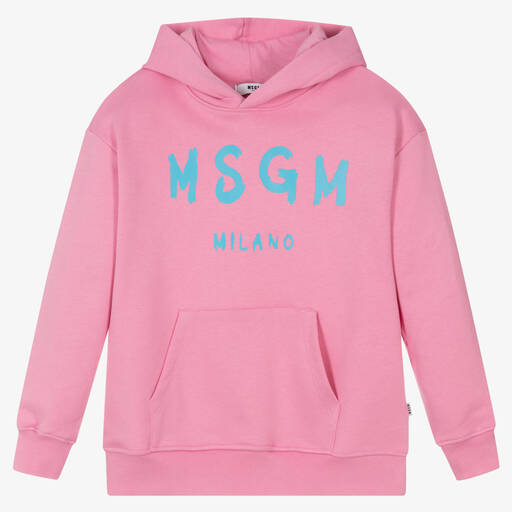 MSGM-Teen Girls Pink Logo Hoodie | Childrensalon Outlet