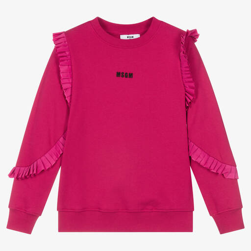 MSGM-Teen Girls Pink Ruffle Sweatshirt | Childrensalon Outlet