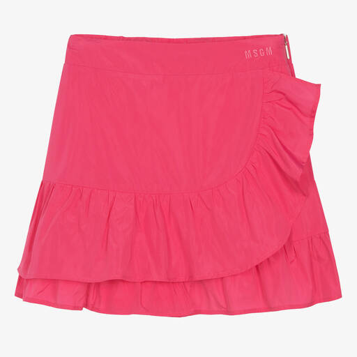 MSGM-Teen Girls Pink Ruffle Taffeta Skirt | Childrensalon Outlet