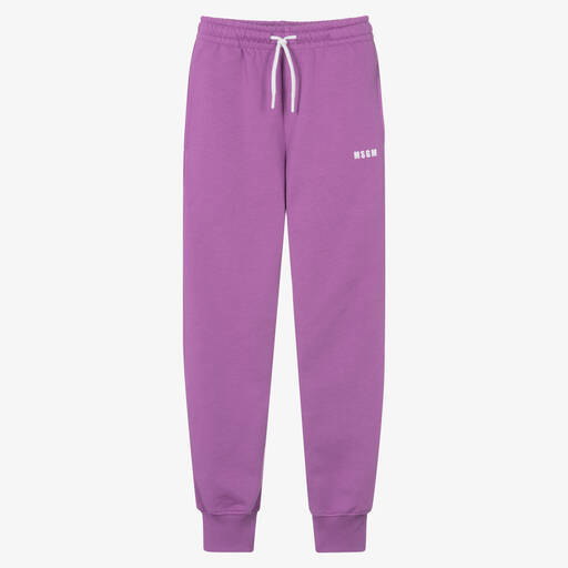MSGM-Pantalon de jogging violet en coton | Childrensalon Outlet