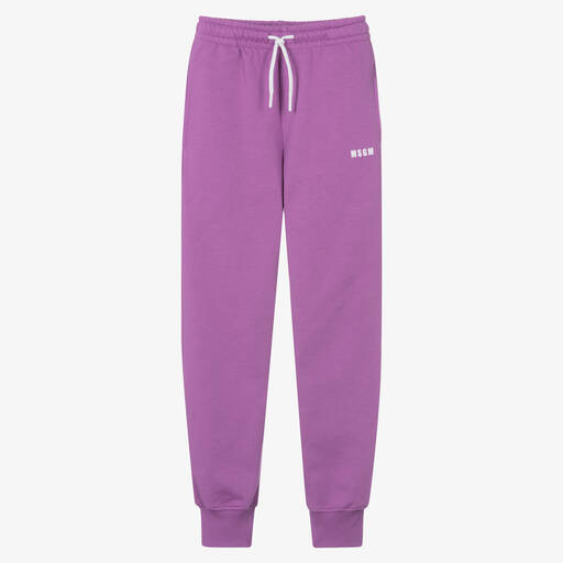 MSGM-Teen Girls Purple Cotton Joggers | Childrensalon Outlet