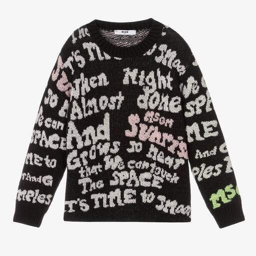 MSGM-Teen Girls Script Sweater | Childrensalon Outlet
