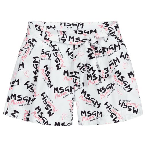 MSGM-Белые шорты для подростков | Childrensalon Outlet