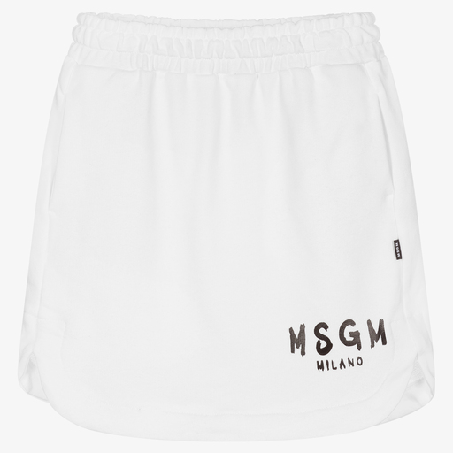 MSGM-Teen Girls White Logo Skirt | Childrensalon Outlet