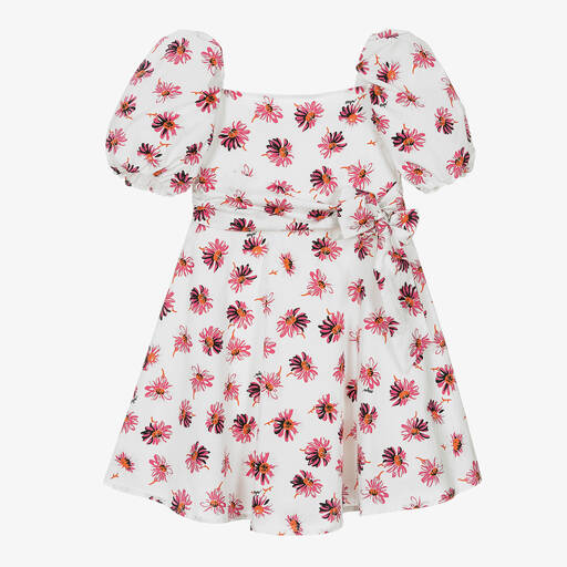 MSGM-Teen Girls White & Pink Flower Dress | Childrensalon Outlet