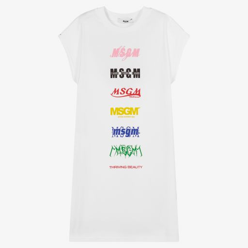 MSGM-Белое платье-футболка для подростков | Childrensalon Outlet