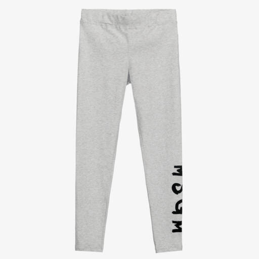 MSGM-Teen Grey Logo Leggings | Childrensalon Outlet