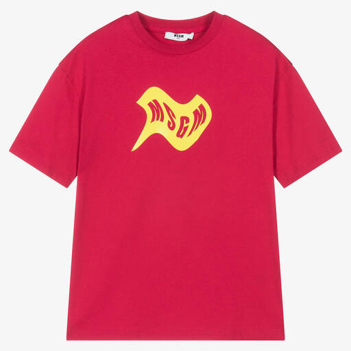 MSGM-Pinkes Teen Baumwolljersey-T-Shirt | Childrensalon Outlet