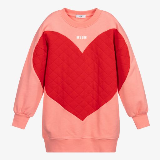 MSGM-Teen Pink Sweatshirt Dress | Childrensalon Outlet