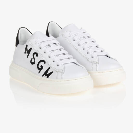 MSGM-Weiße Teen Sneakers aus Leder | Childrensalon Outlet
