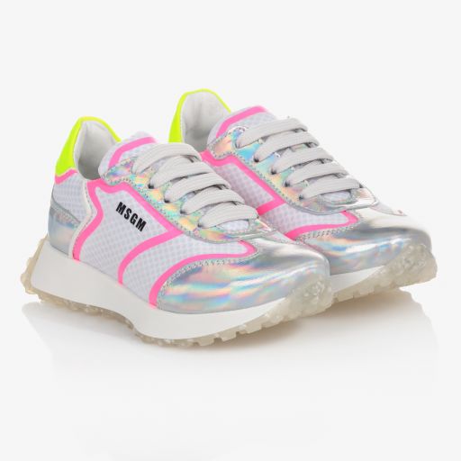 MSGM-Teen White & Silver Trainers | Childrensalon Outlet
