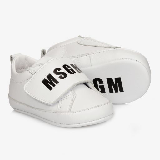 MSGM-White Leather Baby Shoes | Childrensalon Outlet