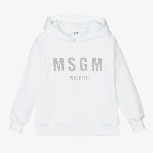 MSGM-Weißer Kapuzenpulli | Childrensalon Outlet