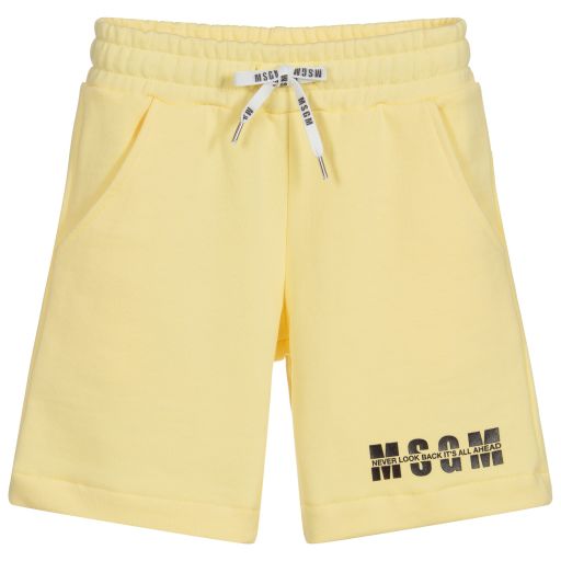MSGM-Желтые хлопковые шорты | Childrensalon Outlet