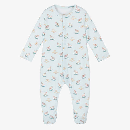 My Little Pie-Blue Rocking Horse Supima Cotton Babygrow | Childrensalon Outlet