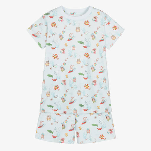My Little Pie-Blue Sea Crew Supima Cotton Pyjamas | Childrensalon Outlet