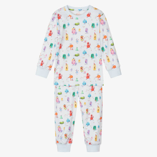 My Little Pie-Boys Pale Blue Supima Cotton Monsters Pyjamas | Childrensalon Outlet