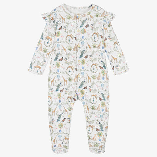 My Little Pie-Girls White Supima Bohemian Babygrow | Childrensalon Outlet