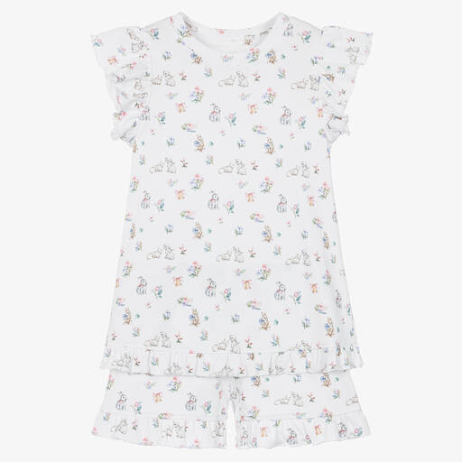My Little Pie-Белая пижама из хлопка супима с кроликами | Childrensalon Outlet