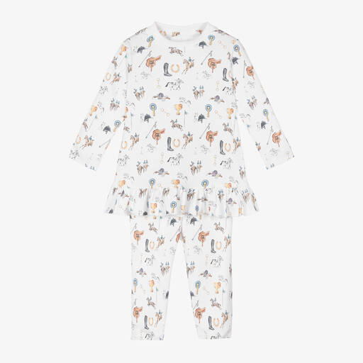 My Little Pie-Girls White Supima Cotton Rider Pyjamas | Childrensalon Outlet