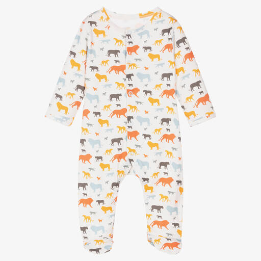 My Little Pie-Ivory Cotton Lions Babygrow | Childrensalon Outlet