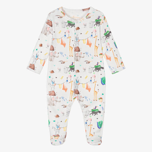 My Little Pie-Ivory Supima Cotton Laundry Babygrow | Childrensalon Outlet