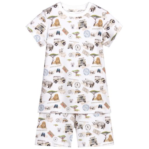 My Little Pie-Kurzer Supima-Pyjama mit Safari-Print | Childrensalon Outlet