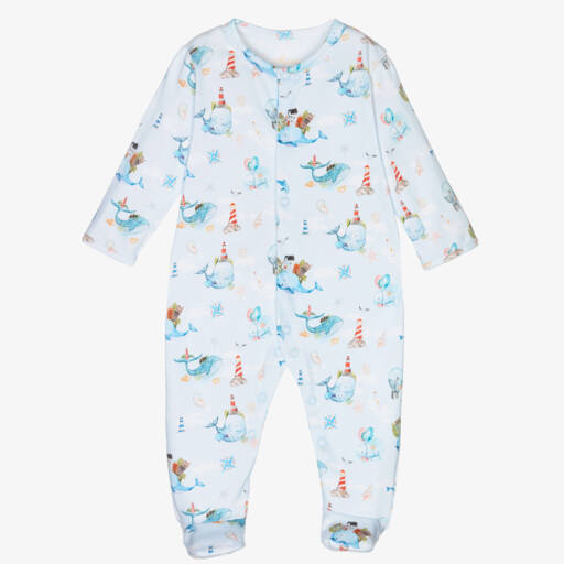 My Little Pie-Supima Cotton Whales Babygrow | Childrensalon Outlet