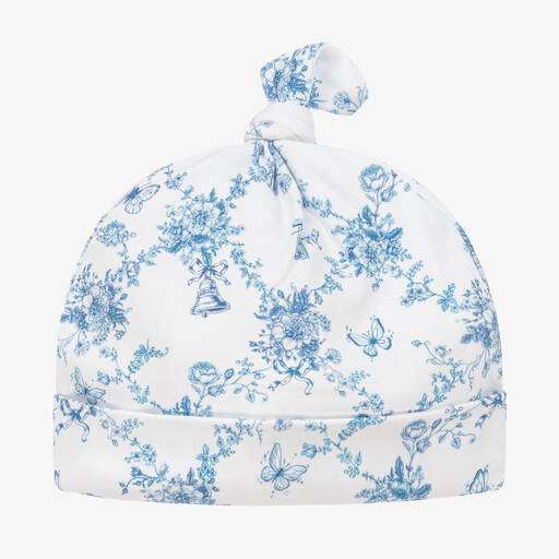 My Little Pie-White & Blue Supima Cotton Florence Hat | Childrensalon Outlet