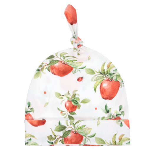 My Little Pie-Bonnet blanc et rouge en coton Supima Pommes | Childrensalon Outlet