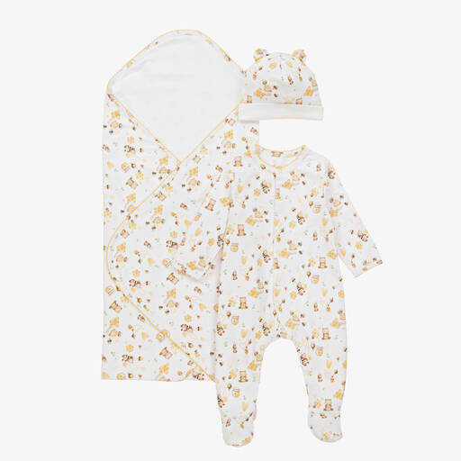 My Little Pie-White Supima Cotton Honey Babysuit Set | Childrensalon Outlet