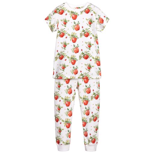 My Little Pie-Weißer Pyjama aus Supima-Baumwolle | Childrensalon Outlet