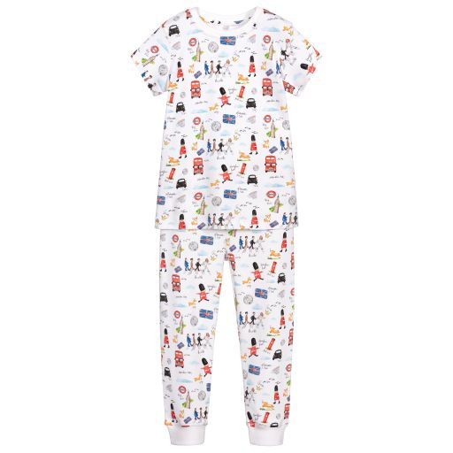 My Little Pie-Weißer Pyjama aus Supima-Baumwolle | Childrensalon Outlet