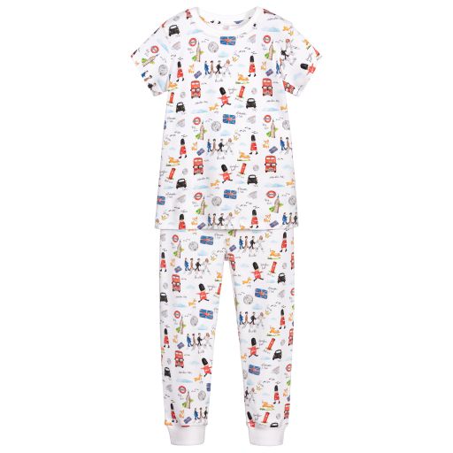 My Little Pie-White Supima Cotton Pyjamas | Childrensalon Outlet