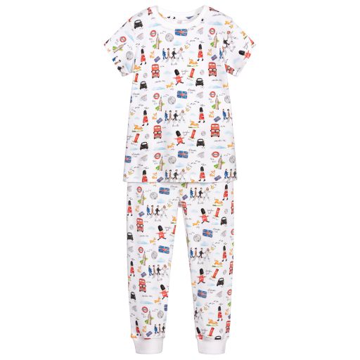 My Little Pie-White Supima Cotton Pyjamas | Childrensalon Outlet