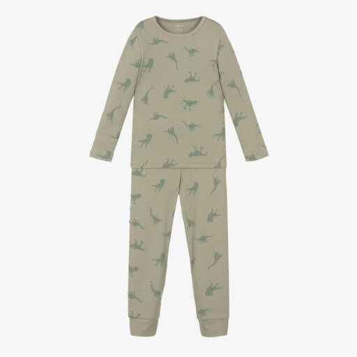 NAME IT-بيجامة قطنية بلون كاكي للأولاد بطبعة ديناصور | Childrensalon Outlet