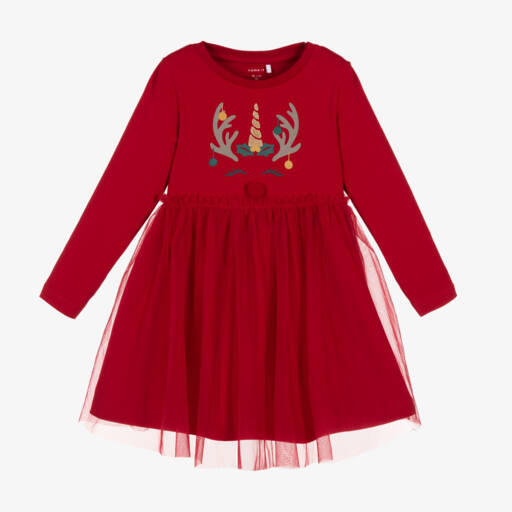 NAME IT-Girls Festive Cotton & Tulle Dress | Childrensalon Outlet