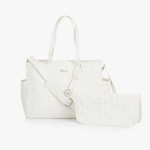 Nanán-Elegant White Quilted Baby Bag | Childrensalon Outlet