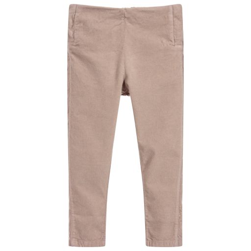 Nanán-Girls Beige Cotton Trousers | Childrensalon Outlet