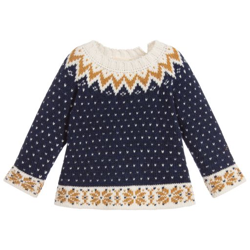 Nanos-Blue Knitted Wool Sweater | Childrensalon Outlet