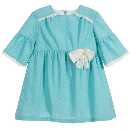 Nanos-Girls Blue Polycotton Dress | Childrensalon Outlet