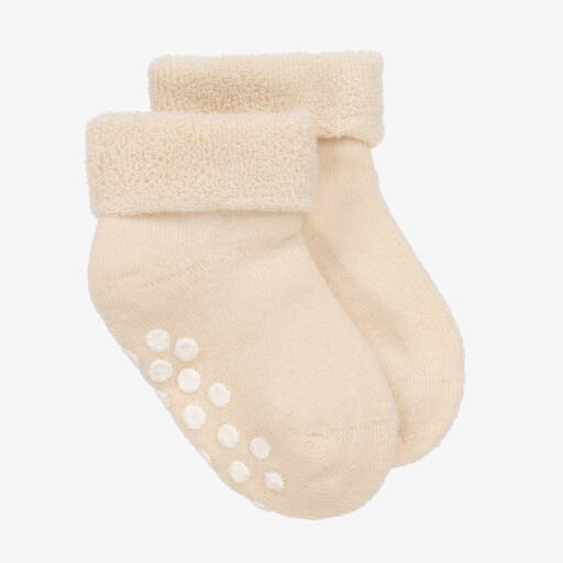 NaturaPura-Ivory Baby Grip Cotton Socks | Childrensalon Outlet
