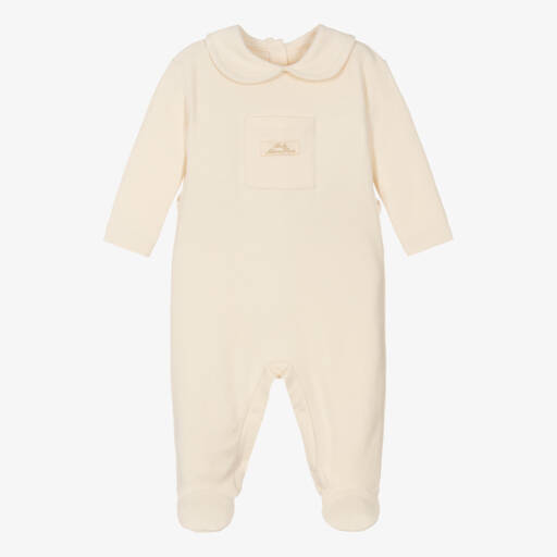NaturaPura-Кремовый органический хлопковый комбинезон для малышей | Childrensalon Outlet